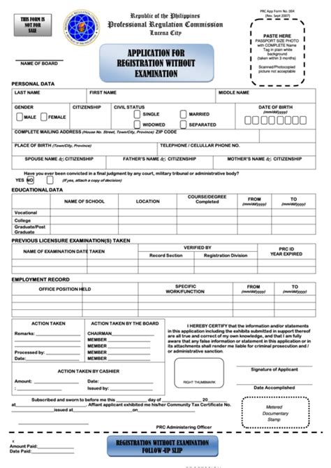 application form prc|Application for Registration without Examination .